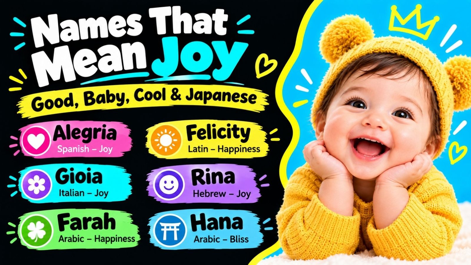 218+ Names That Mean Joy You Never Knew Existed: Beautiful Baby, Cool & Japanese Picks