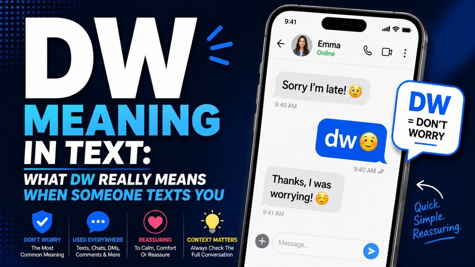 DW Meaning In Text: What DW Really Means When Someone Texts You